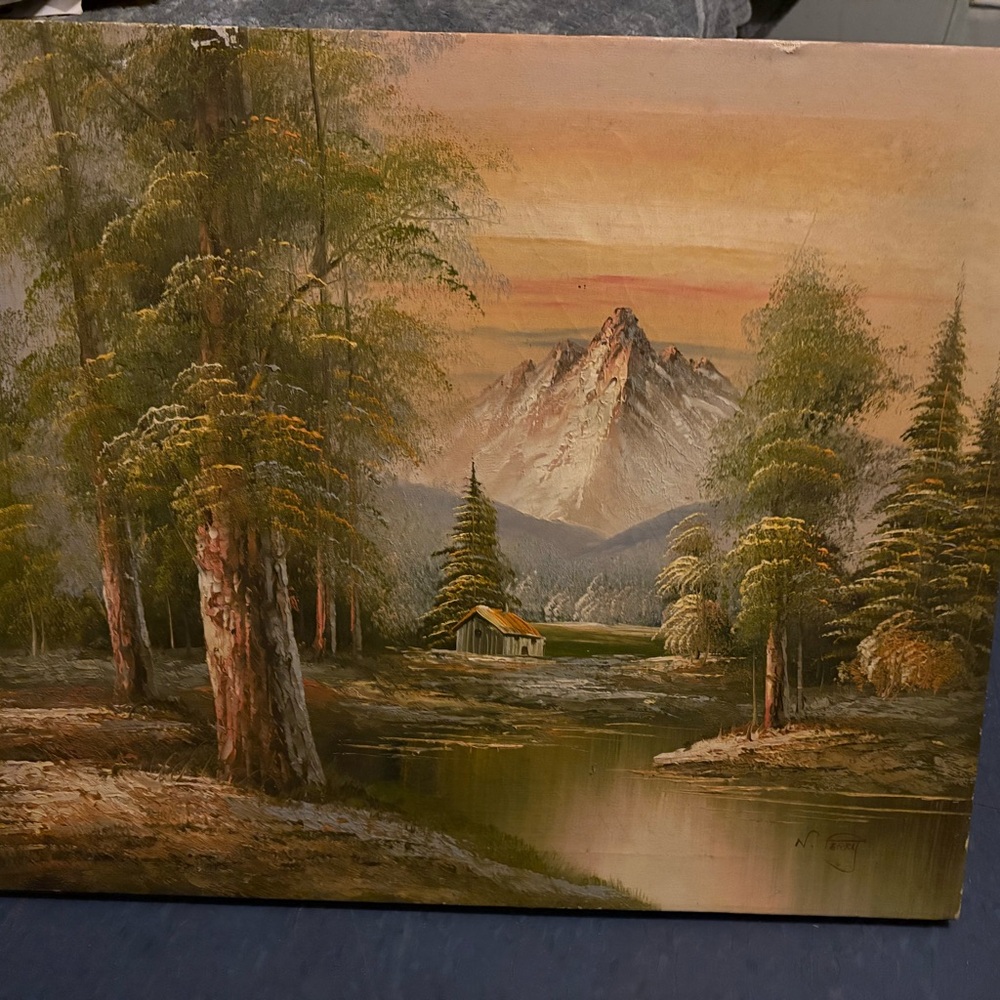 Serene Mountain Landscape Art Print